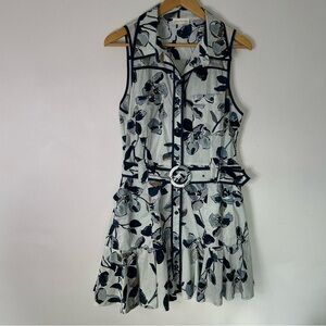 Entro Floral Sleeveless Mini Dress with belt